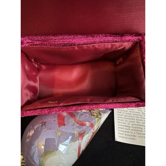 Blown Glass Reverse Painted Inside Teardrop ANGEL Ornament Pier One VTG 5" - Picture 7 of 8